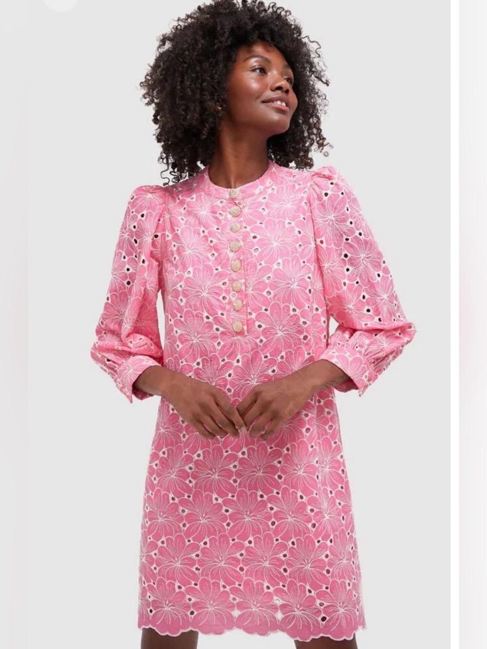 POMANDER PLACE Pink Floral Eyelet Samantha Dress Size XXL NWOT